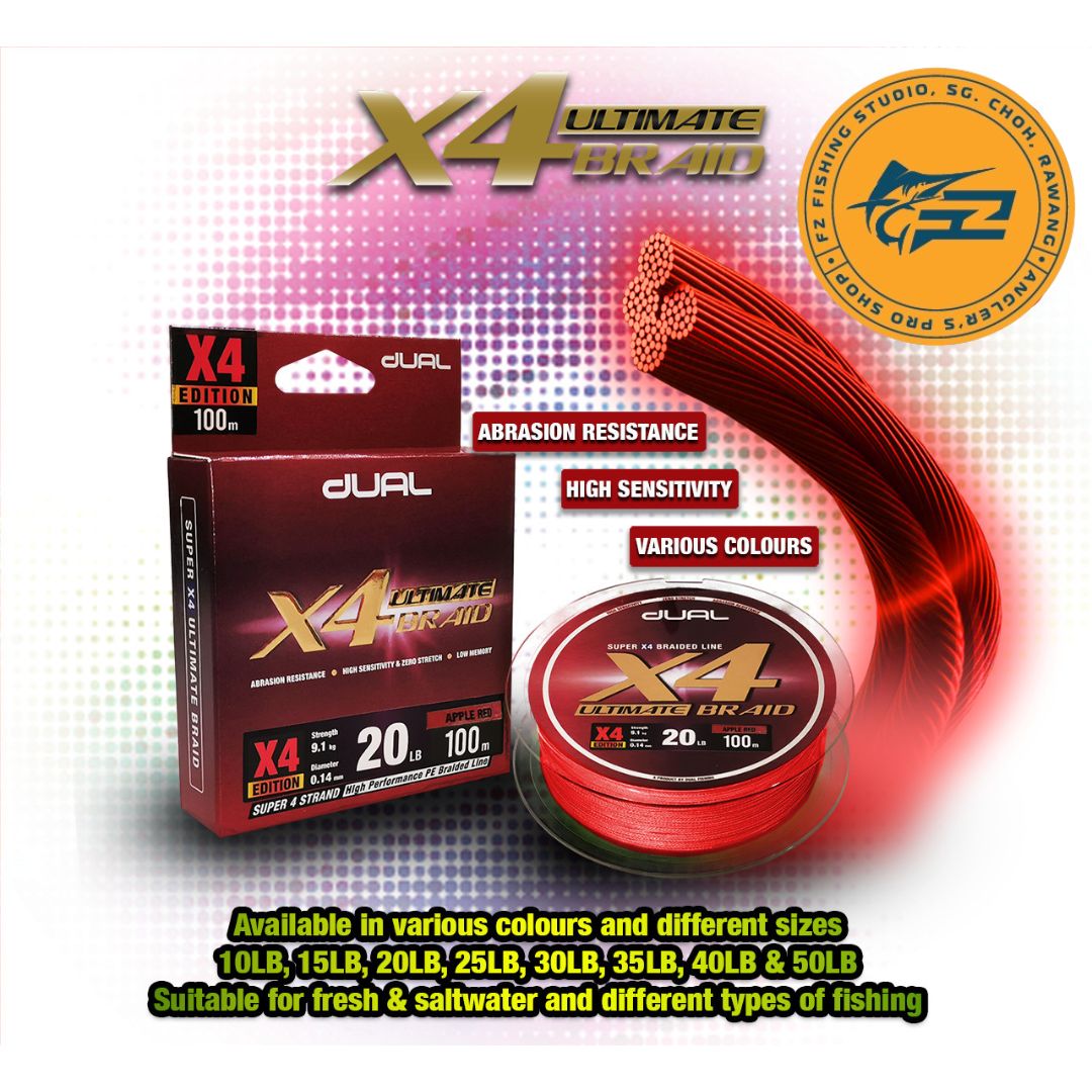 Dual Ultimate X4 Braided Fishing Line for casting