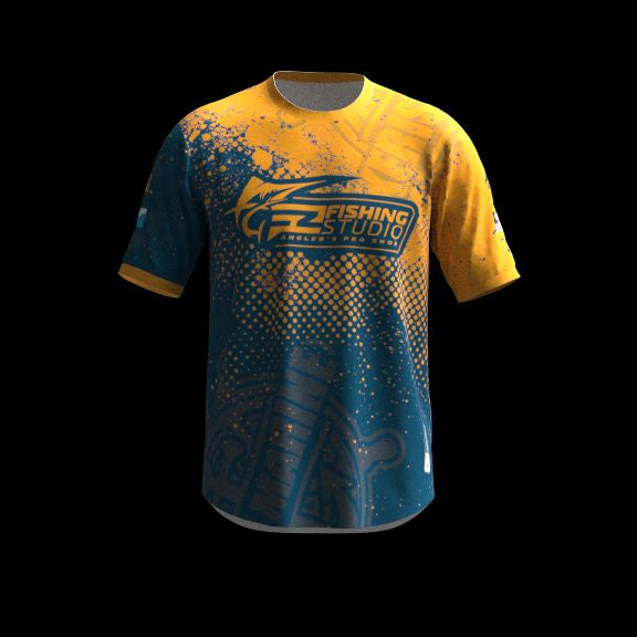 Short sleeve T-Shirt FZ Fishing Studio (Blue + Yellow)