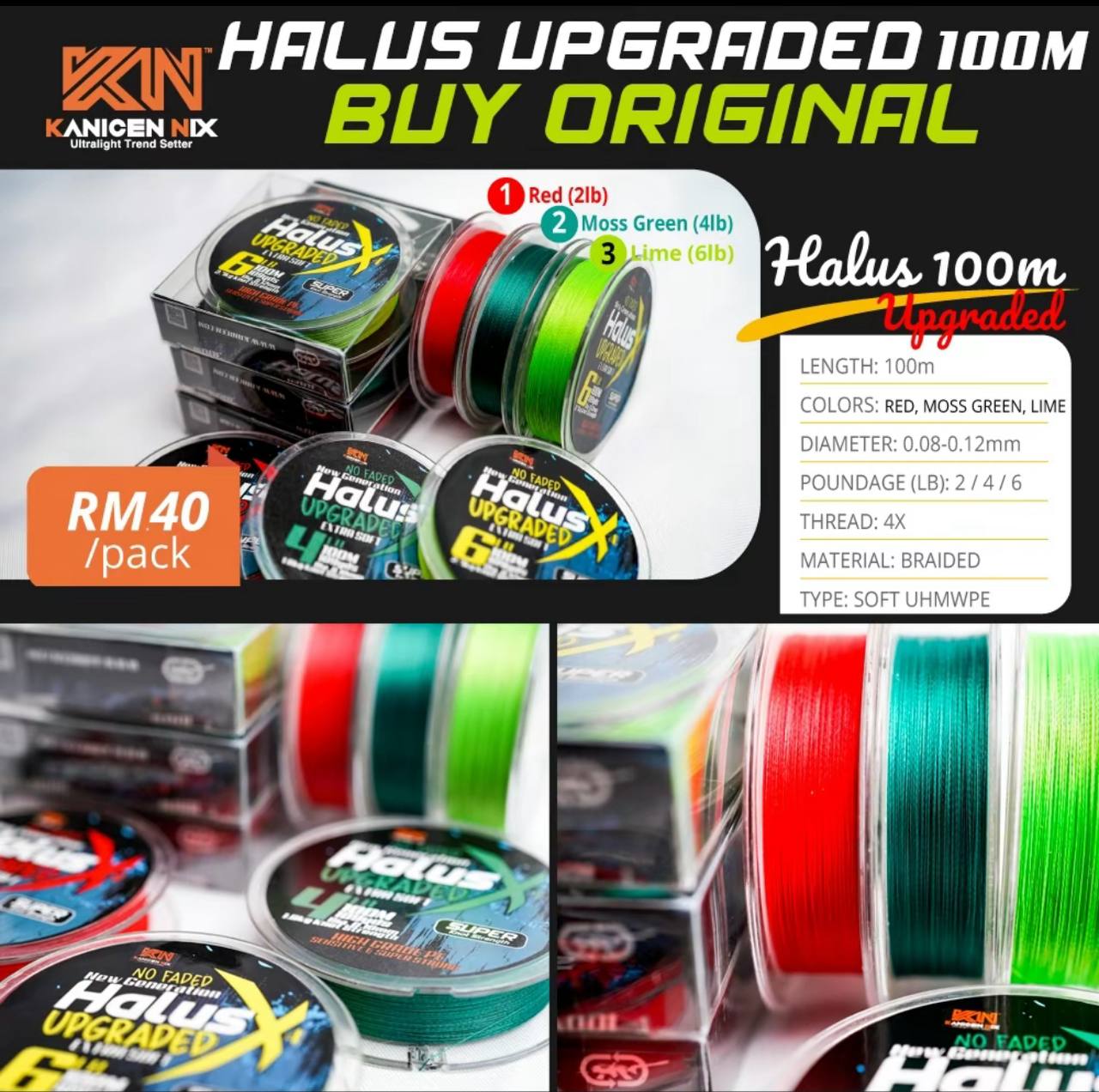 HALUS - Upgraded Ultralight Fishing Braid by Kanicen Nix