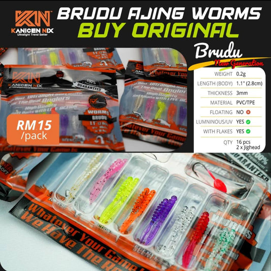 BRUDU MULTI COLOR WORMS (NEW GENERATION) by Kanicen Nix